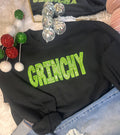 Fau Glitter Grinchy Christmas Sweatshirt