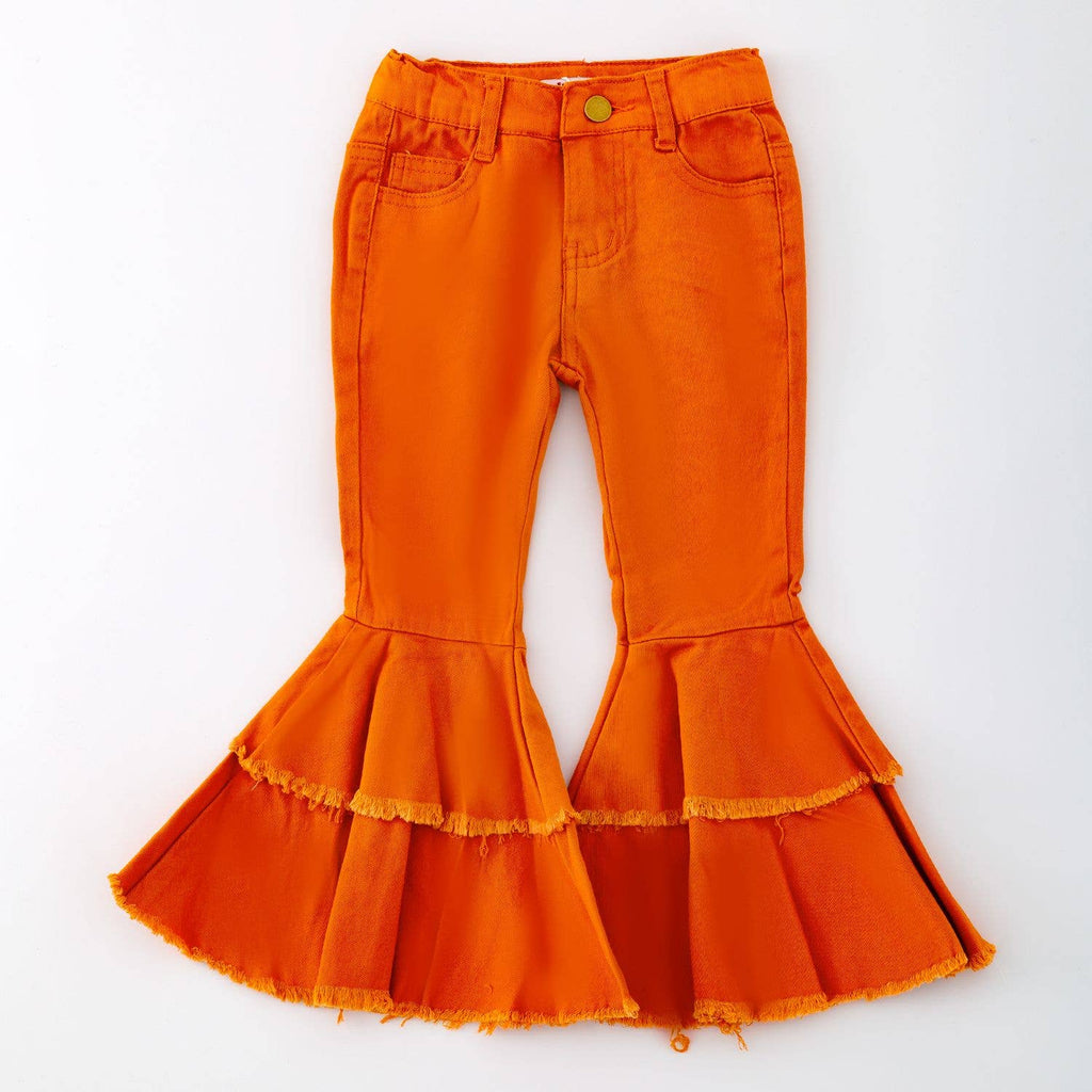 Orange Denim Flares