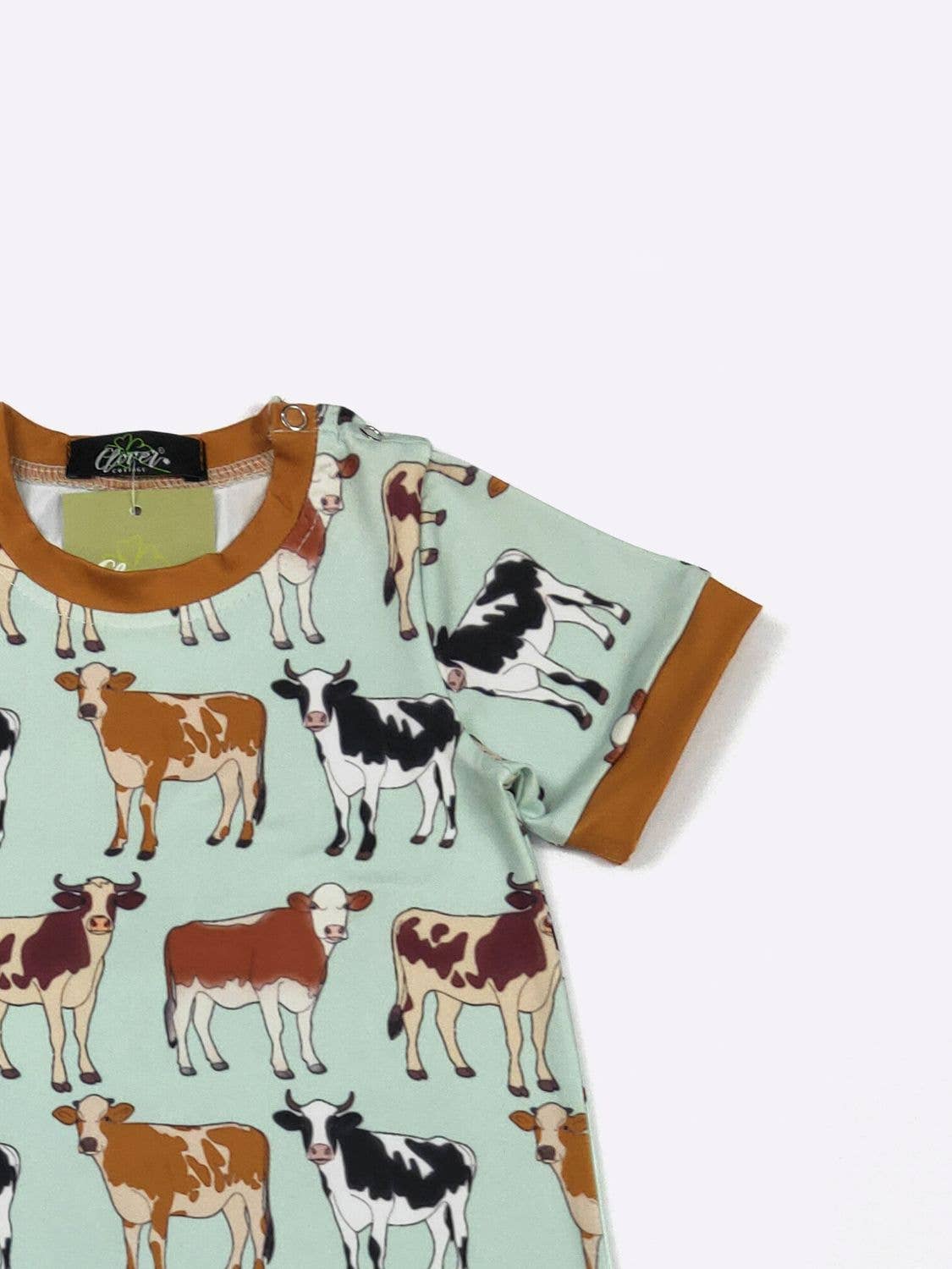 Aqua Cattle Boy Romper