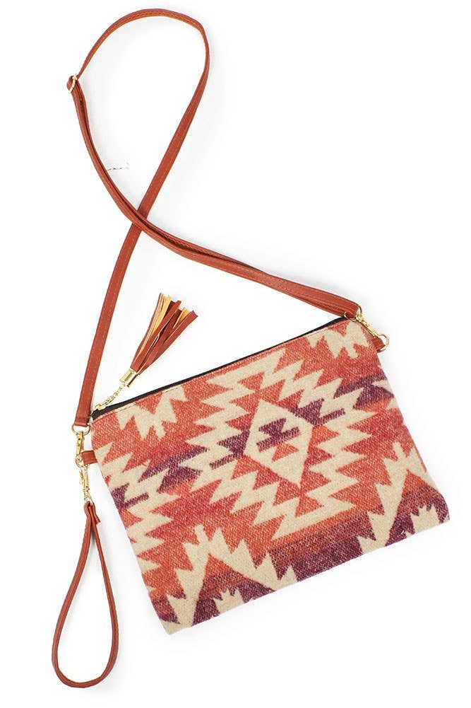 Western Print Crossbody Clutch Bag