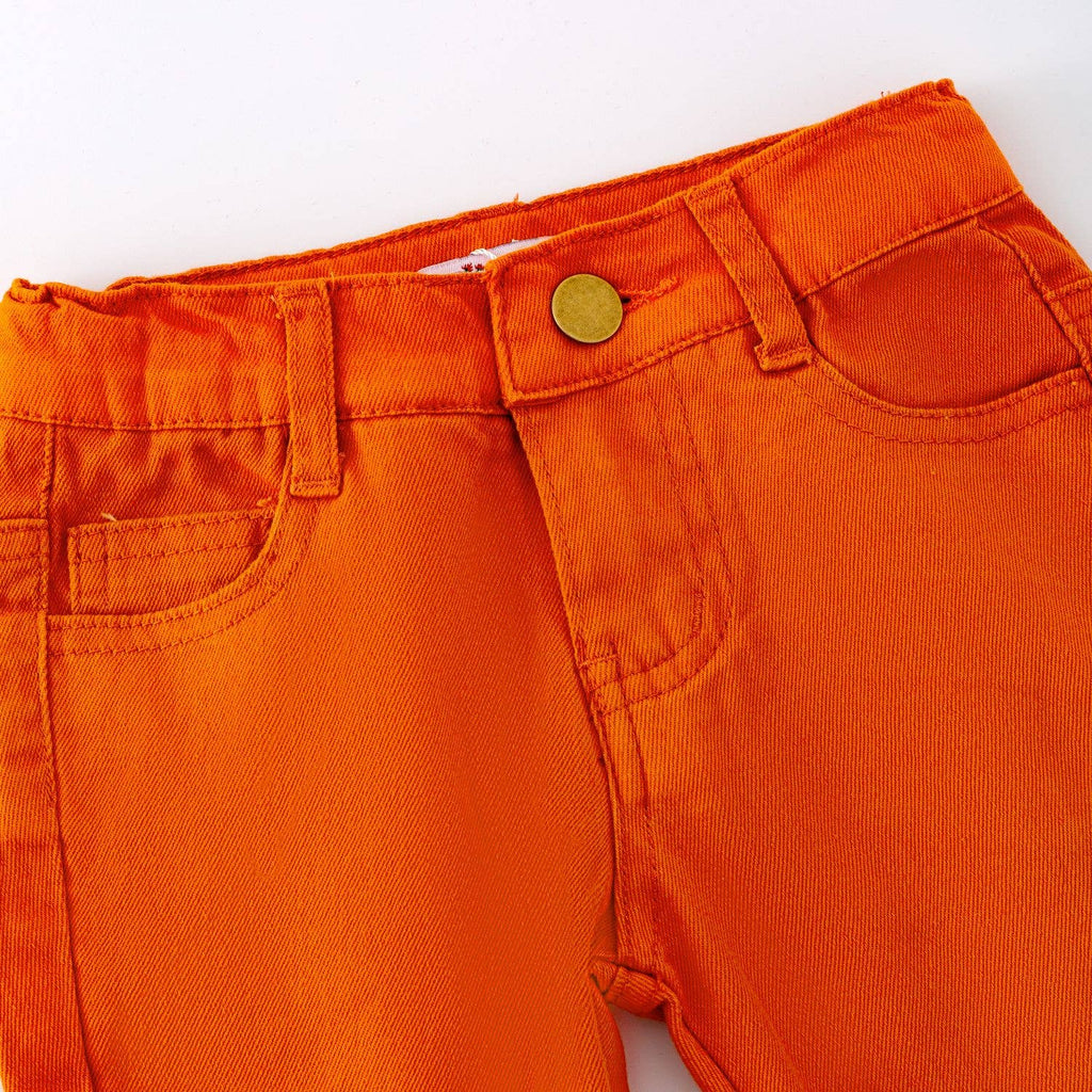Orange Denim Flares
