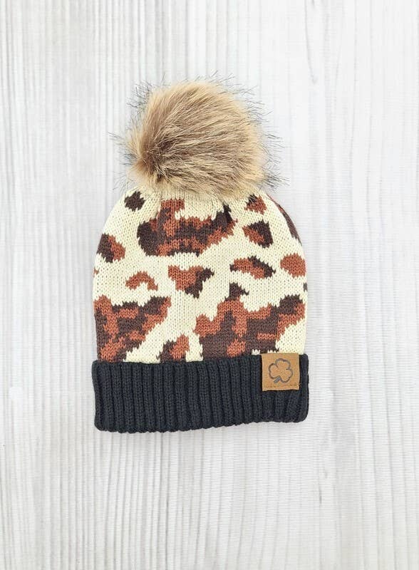 Cowhide Girls Beanie Hat