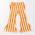 Stripe Orange Denim Flares