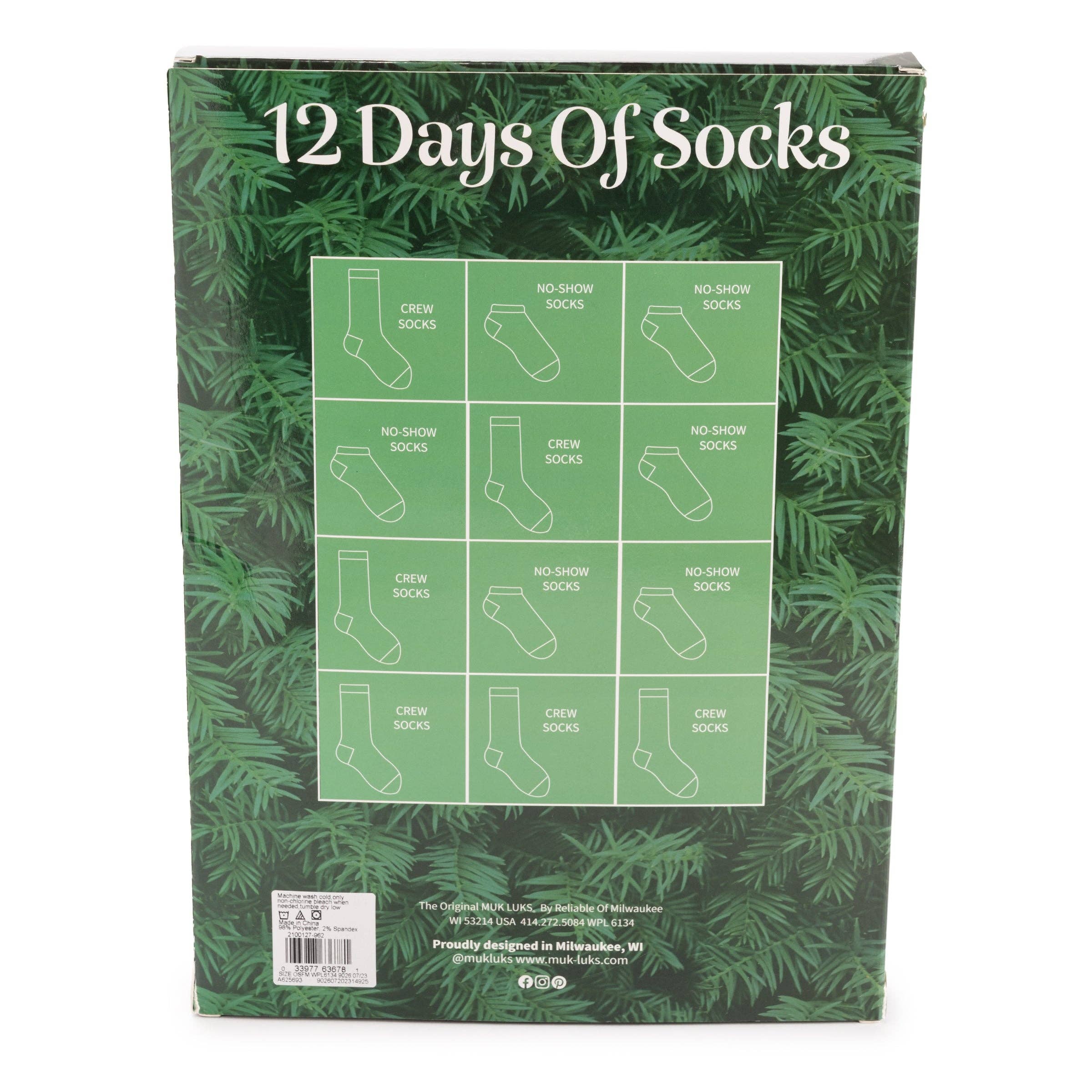 MUK LUKS Kids 12 Days of Christmas Socks