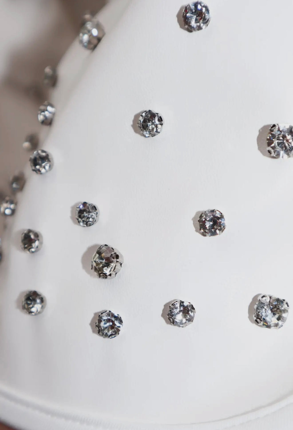 MK328 Sundance Rhinestone Faux Leather Shorts - Cream