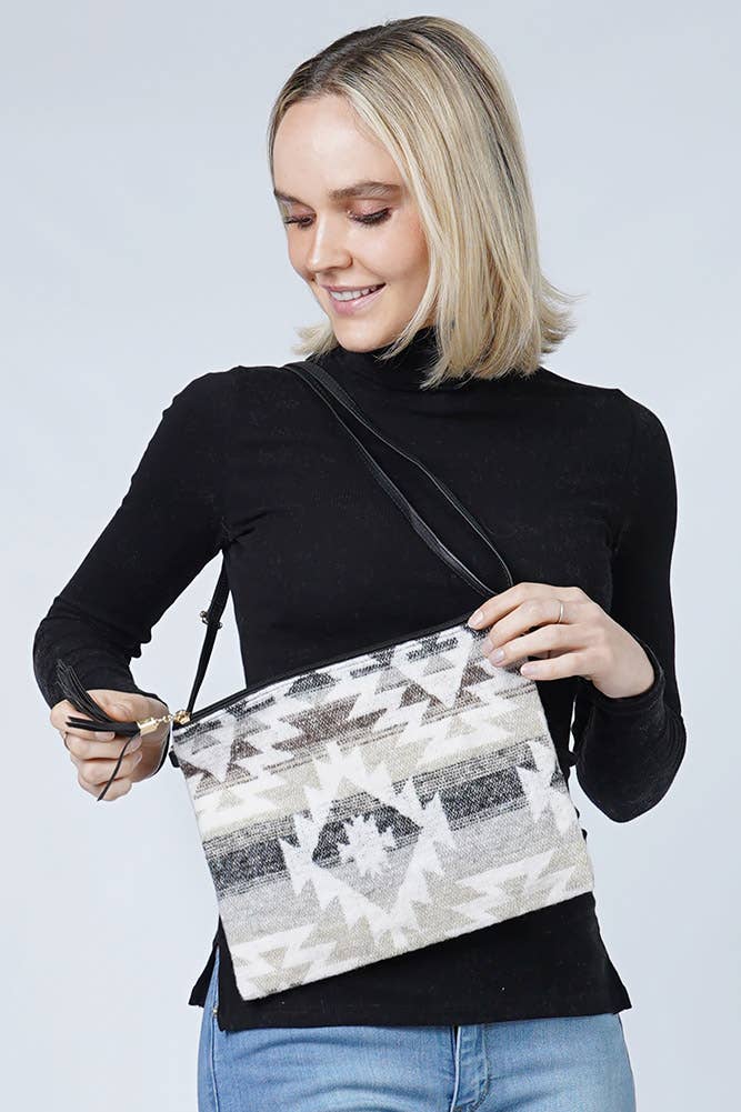 Western Print Crossbody Clutch Bag