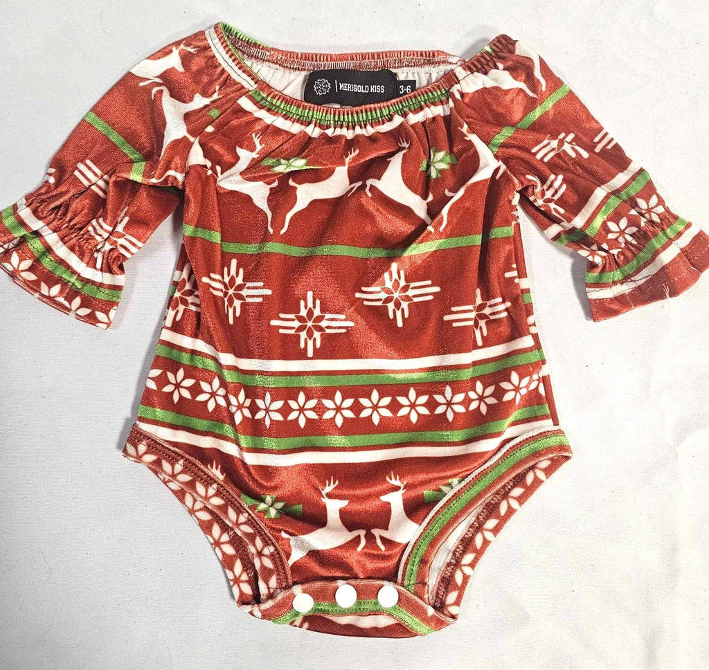 MK150 Christmas Print Velvet Onesie