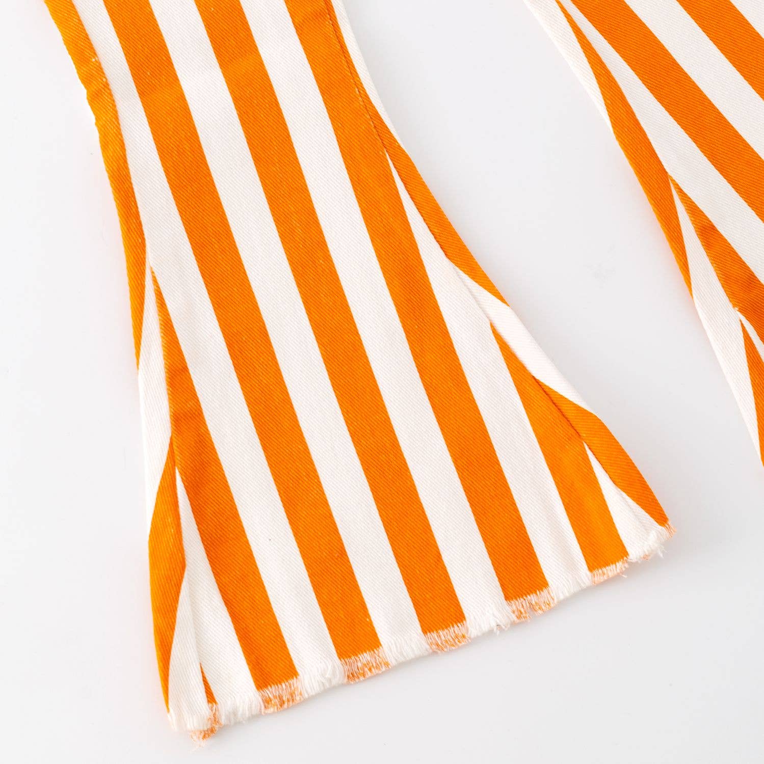 Stripe Orange Denim Flares