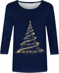 Womens Christmas Tree 3/4 Sleeve Shirt