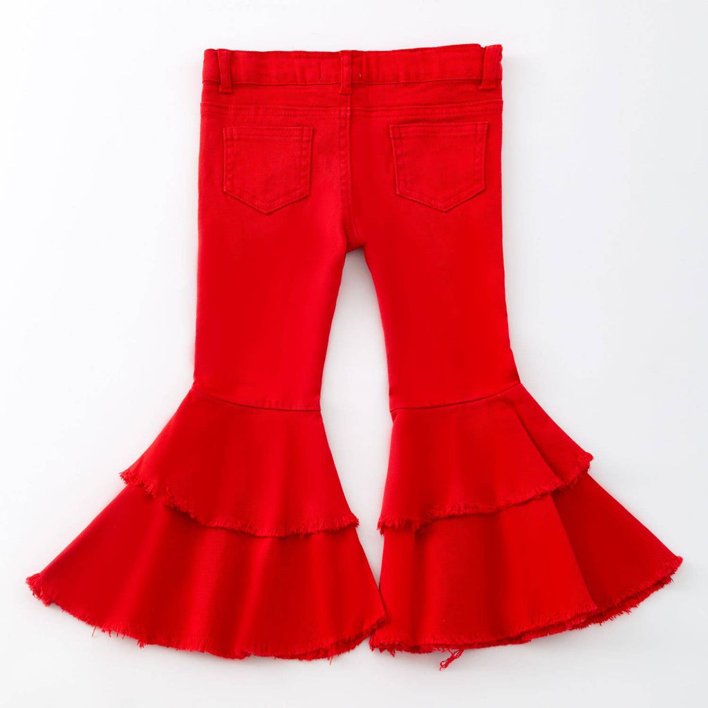 Red Denim Flares