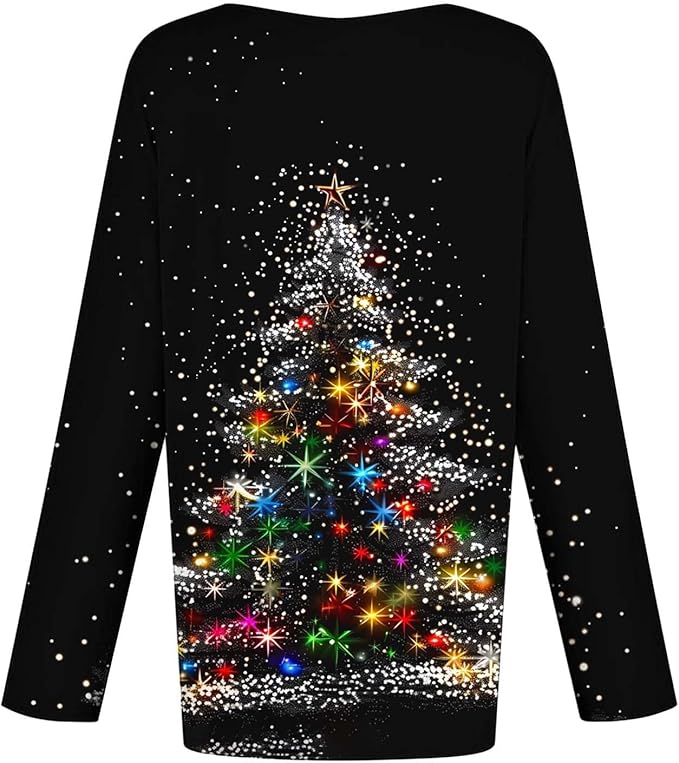 Womens Long Sleeve Christmas Tree Shirt