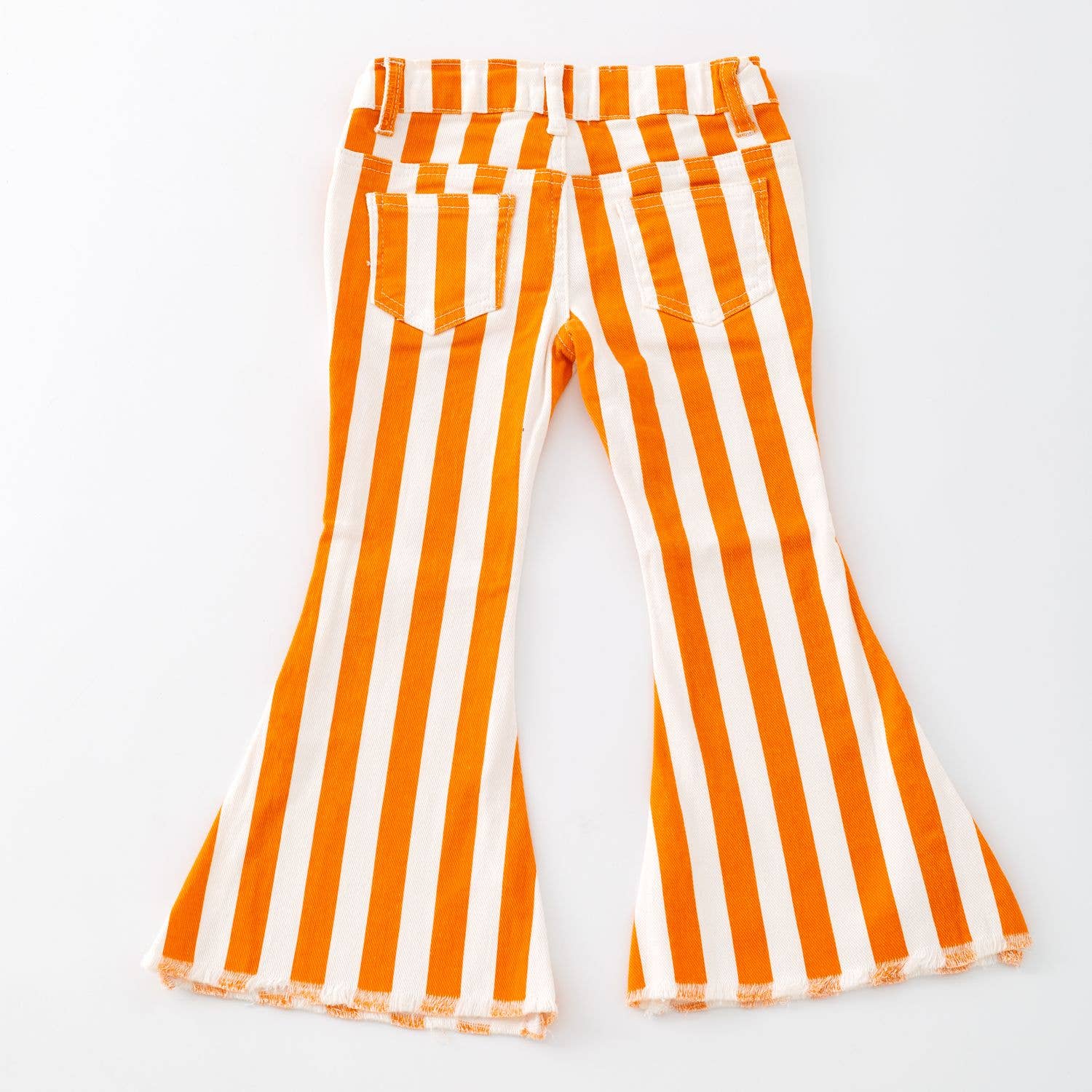 Stripe Orange Denim Flares