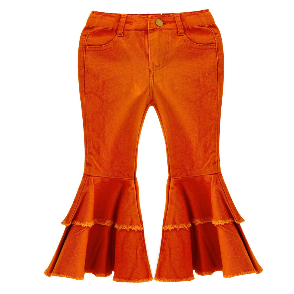 Orange Denim Flares