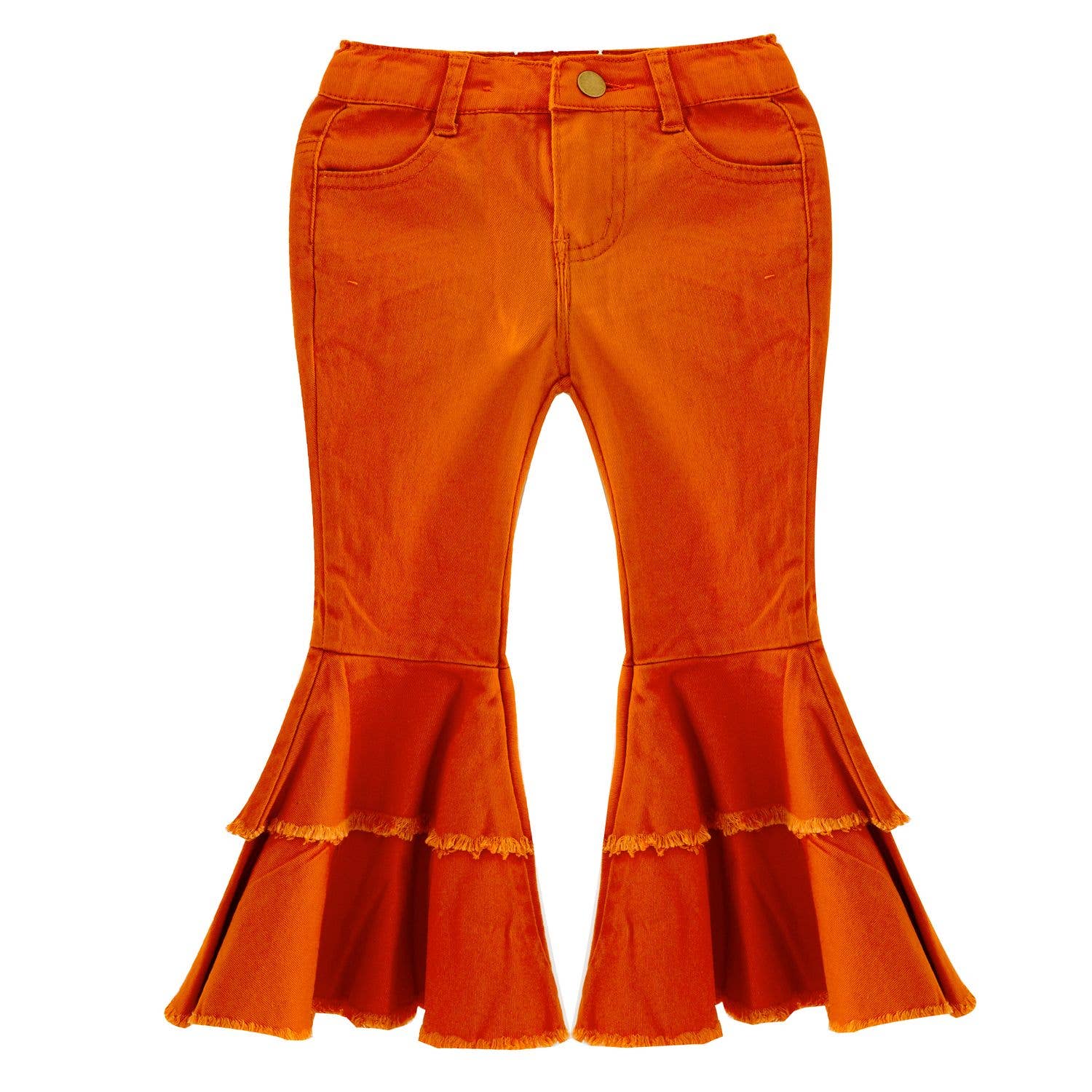 Orange Denim Flares