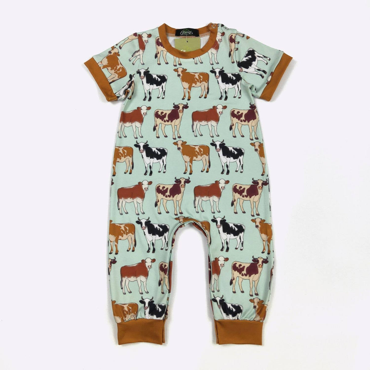 Aqua Cattle Boy Romper