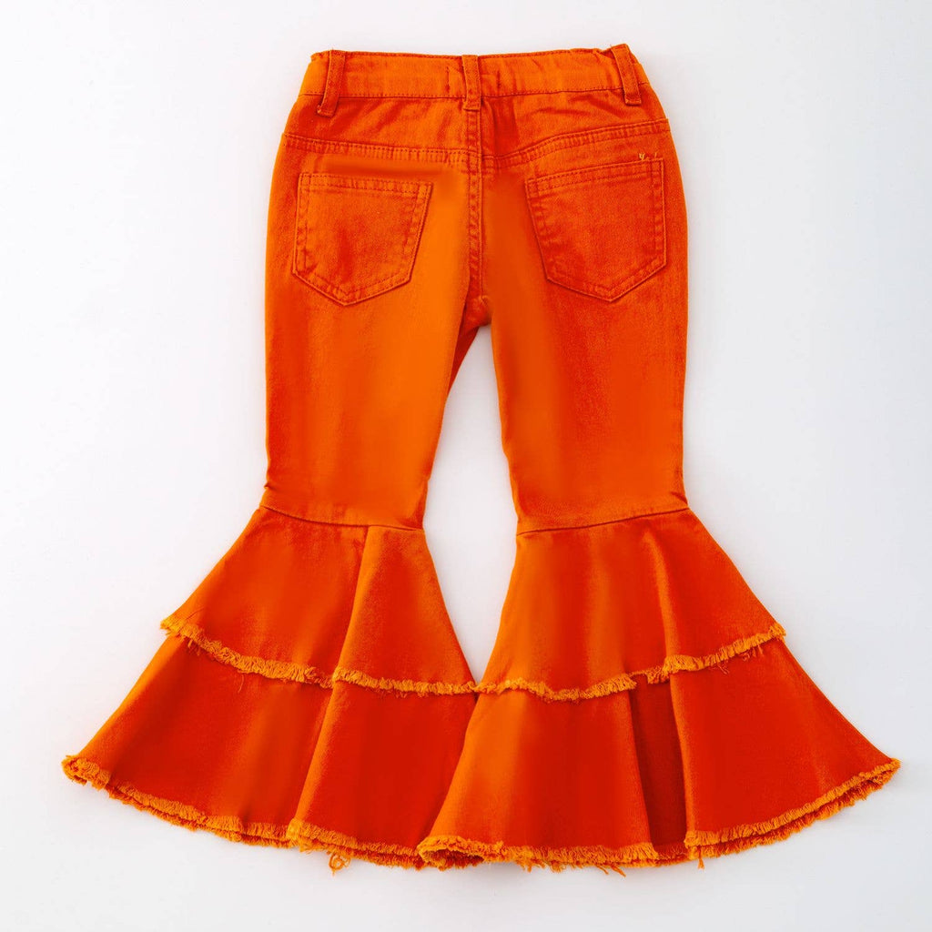 Orange Denim Flares